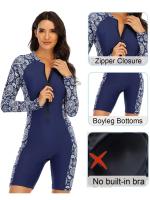 Traje de baño de neopreno de surf acolchado Rashguard UPF 50 de una pieza para mujer con cremallera frontal - details 3