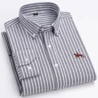 Camisas de caballo bordadas para hombre, ropa de calle de gran tamaño, 2025 algodón, Oxford, informal, manga larga, talla grande, 100% - details 19