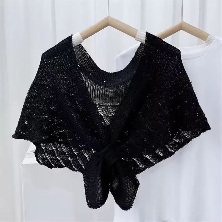 Cuello falso de punto a prueba de viento, bufanda cálida informal suave, chal para camiseta, traje con capucha, Otoño e Invierno - 1