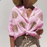 Camisa estampada en 3D para mujer, blusa holgada informal de manga larga con botones para otoño e invierno, 2024 - details 7