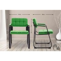 B Tapizada En Cuero Sintético I Silla De Espera con Reposabrazos I Silla Confidente con Base De Metal I Color:, Color:Negro - details 32