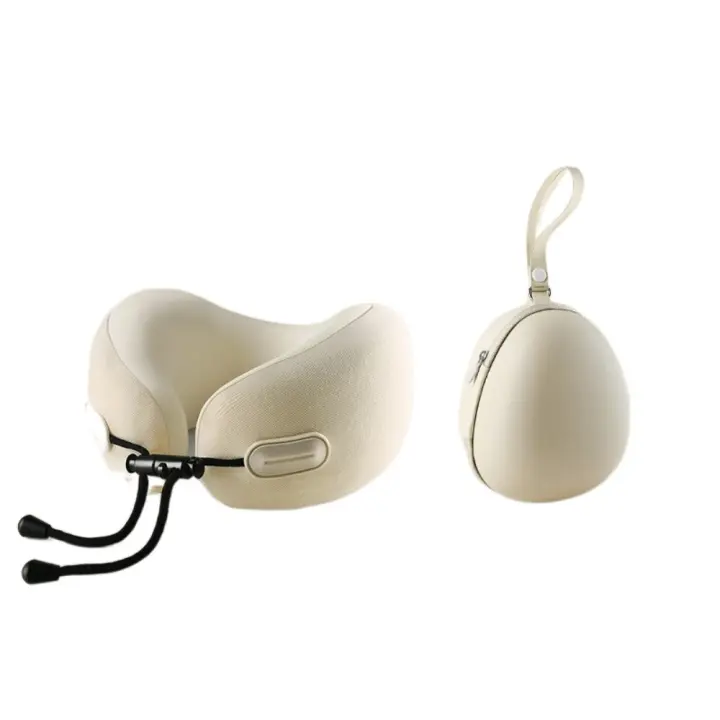 Almohada de viaje ergonómica en forma de U, rebote lento con bolsa de almacenamiento, almohada para siesta para oficina, cojín plegable y transpirable para el cuello, hogar - 1