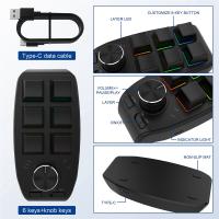 Teclado de perilla Macro de programación personalizada USB, 6 teclas, copia y pasta, Mini botón para Photoshop Gaming, Teclado mecánico negro - details 1