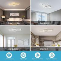 Lámpara de techo regulable, 110 cm con control remoto candelabro moderno, acrílico cuadrado de 70 W cerca de la luz de techo para la sala de estar del dormitorio, blanco - details 4