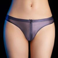 Ropa interior sexy para mujer, brillante y aceitosa con cremallera, ropa interior transparente sin costuras - details 23