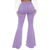 Pantalones acampanados de mezclilla elástica ajustados a la cintura HSF99 Fashion - details 32