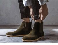 Botas cortas clásicas Retro de cuero de ante de vaca auténtico estilo británico para hombre, zapatos casuales de alta calidad - details 20