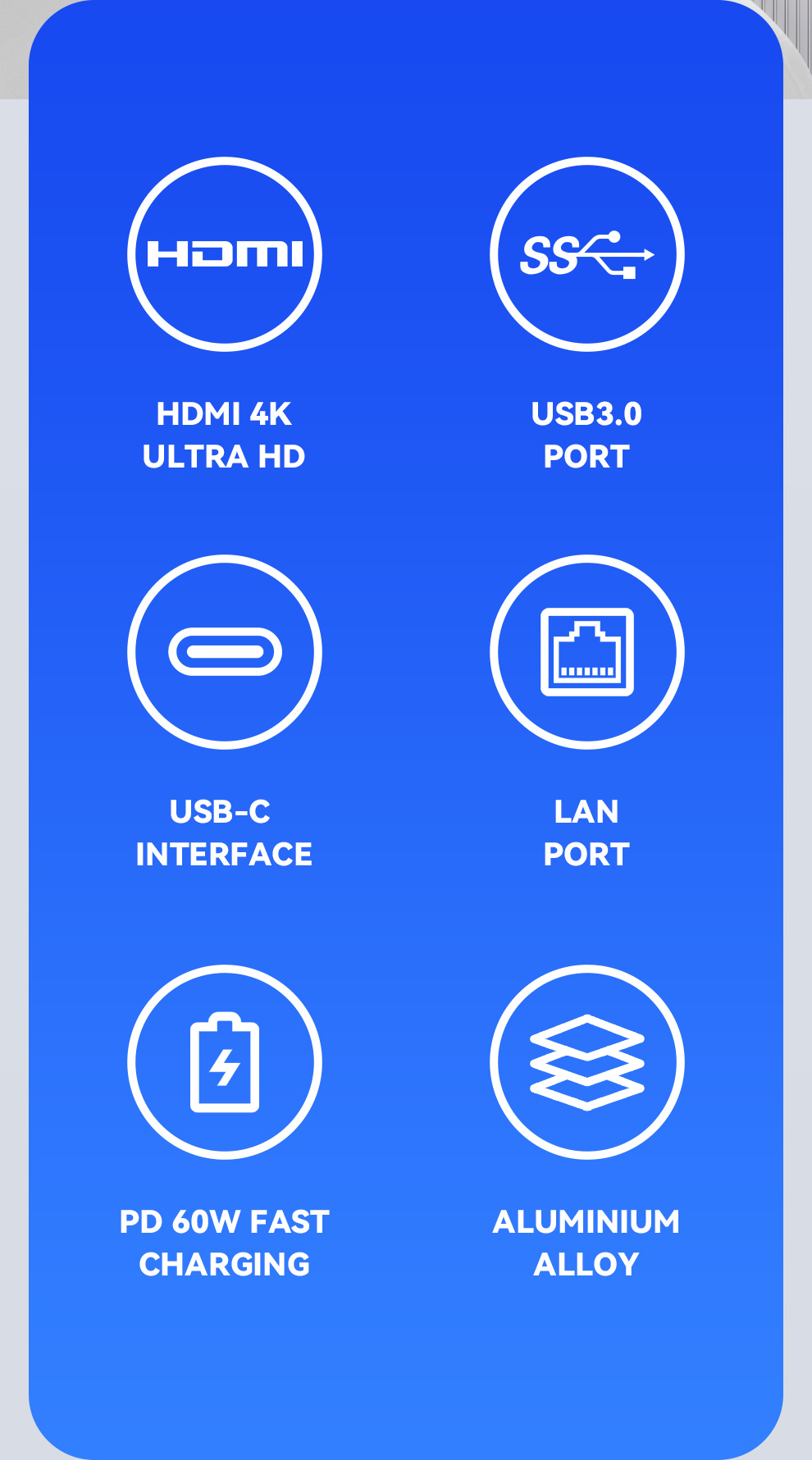 BLUEKAKA Steam Deck Dock 6 в 1 Steam Deck Rog Ally, док-станция, подставка, аксессуар, 3 USB 3.0 HDMI 4K@60Hz Gigabit Ethernet PD 60W Hub - Подробности 1