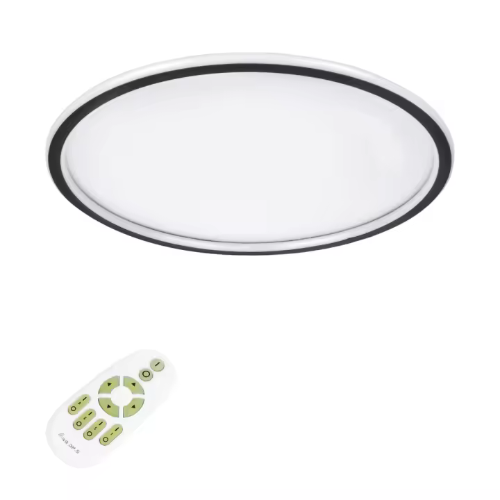 OCASAMI-Luz LED de techo con Control remoto, lámpara moderna de sala de estar, regulable, aspecto de madera - 1