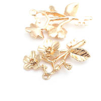 4 Uds. Colgantes de flores de latón de Color platino, suministros para hacer joyas de alta calidad, collar, pendientes, accesorios para mujer - details 9