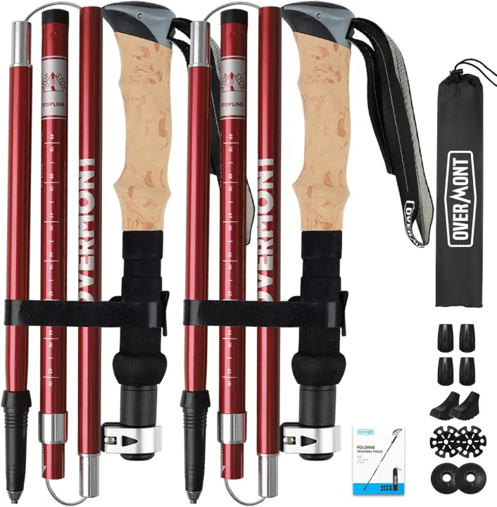 Palos de Senderismo Ultraligeros de Carbono Ajustables para Senderismo y Alpinismo 105-125CM - 1