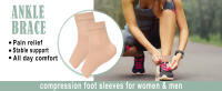 Tobillera de compresión para hombre y mujer, manga de soporte para esguince, tendinitis de Aquiles, fascitis Plantar, pie lesionado, 1 par - details 0