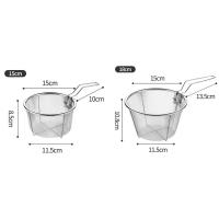 Colador para freír con Chip francés de acero inoxidable duradero, cesta plegable multifuncional para freír, colador de malla de alambre - details 0