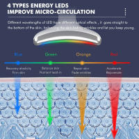 Máquina de estiramiento facial para cuello, masajeador facial de microcorriente, terapia de fotones Led, vibración, antiarrugas, removedor de doble mentón, caliente y refrescante - details 2