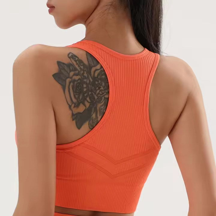 Sujetador de Yoga de Color sólido para mujer, Tops deportivos, medias de Fitness, ropa de entrenamiento de secado rápido absorbente de sudor, NAQIYAYABEI - 1
