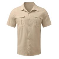 Camisas de manga corta de lino y algodón para hombre, camiseta informal de Color sólido con cuello vuelto, camisas transpirables de verano, novedad de 2025 - details 1