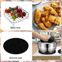 Kit de accesorios para freidora de aire, molde para hornear, bandeja para Pizza, estante de acero inoxidable, alfombrilla de silicona, molde para huevos Compatible con COSORI 5.5L - details 3