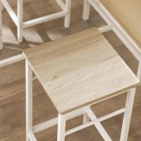 Juego de Mesa y Taburetes para Comedor Conjunto de Mesa Alta de Bar y 4 Taburetes Industrial Blanco y Natural OGT11-WN ES - details 2