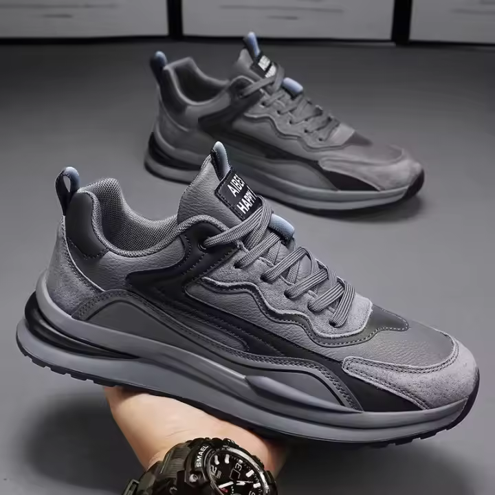 Deportes zapatos de los hombres primavera y verano 2025 nueva superficie de cuero impermeable y antideslizante casual trabajo suela suave seguro laboral zapatos de moda zapatos casuales. - 1
