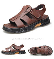Nuevos zapatos de playa para hombre, zapatillas de piel de vaca, sandalias de cuero con suela gruesa antideslizante para exteriores - details 0