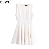 - Moda Primavera Verano 2025 Mujer Vestido Plisado Elegante Cuello Redondo Sin Mangas Dulce Fiesta Espalda Plisada - details 3