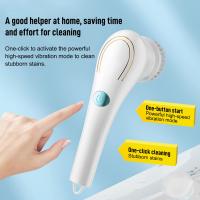 Cepillo de limpieza del hogar, Fregador Giratorio Eléctrico Potente con 5 Cepillos,Se Puede Cargar por USB para bañera de baño, Cocina, Ventana, bañera, Plato - details 9
