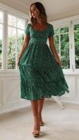 Vestido corto de verano con estampado Floral para mujer, Vestido corto de media manga, a la moda, para vacaciones y fiestas - details 3