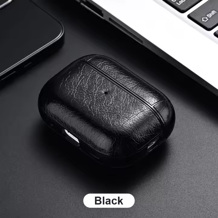 Funda de cuero para 2 auriculares, funda para auriculares para Apple AirPods 3 Pro de segunda generación, USB C - 1