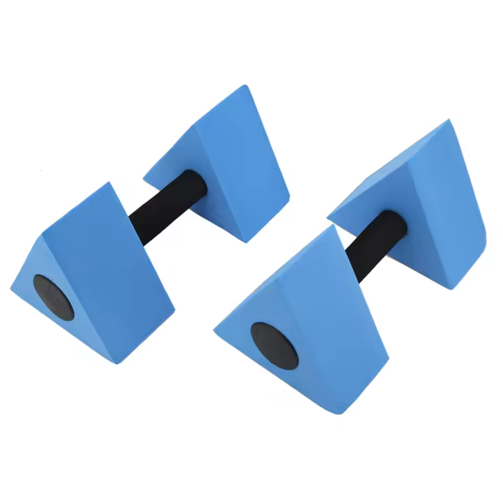 Mancuernas triangulares de 2 piezas para niños, pesas de agua EVA, equipo de natación y Fitness, color azul - 1