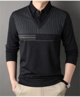 Caumanl-Camiseta de manga larga para hombre, ropa de trabajo informal de negocios, corte Regular, talla europea, moda de otoño - details 11