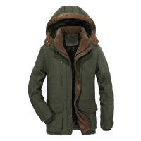 Parkas de ocio para hombre, chaqueta gruesa de lana con sombrero extraíble a la moda, Color sólido, a prueba de viento, abrigos cálidos, invierno, 2024 - details 4