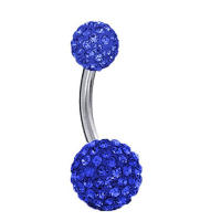 Piercings para el cuerpo de 2 piezas, joyería de acero con diamantes de imitación para el ombligo, anillo de barra, lentejuelas, Piercing para el cuerpo - details 3