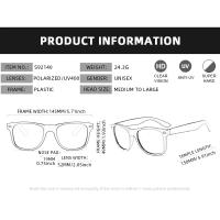 Gafas de Sol Polarizadas Cuadradas Clásicas Gafas de Sol Negras Retro para Hombres y Mujeres - details 5