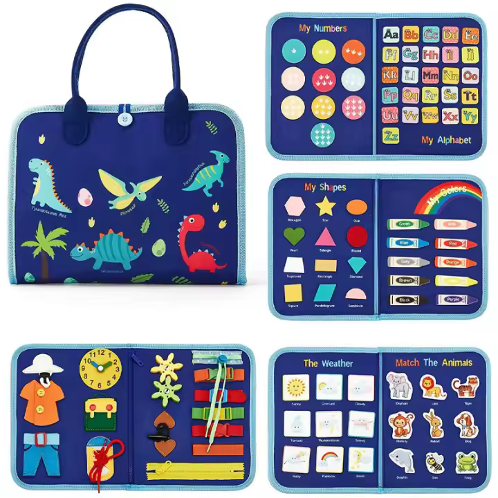 Tablero de fieltro ocupado para niños, juguetes cognitivos hechos a mano para niños pequeños, tablero educativo Montessori de aprendizaje de educación temprana - 1