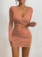 Elegante Vestido de Cintura Ajustada con Tirante de Espalda para Mujer en Otoño-Invierno - details 21