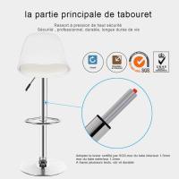 Taburetes de Cocina Ajustables en Altura Estilo de Bar con Resalto de Cuero Sintético+Plástico - details 6