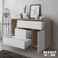Mueble de Comedor Elegante Estilo Wind Madera Resistente Blanco/Cemento Longitud de 86x120x40cm - details 21