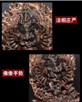 Gran Weide Nepal hecho a mano tibetano tántrico cobre puro antiguo hogar adoración estatua de Buda práctica ornamento - details 3