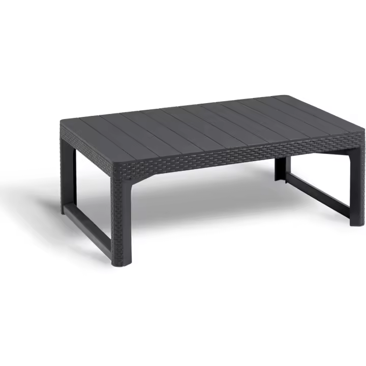 Mesa Lyon- Mesa para Exterior; Mesa Resina Acabado ratán, Mesa de jardín/terraza, 116 x 71,5 x 66,5 cm; Color Grafito - 1