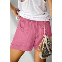 Shorts casuales para mujer verano 2025 cintura alta pantalones anchos de sarga estilo europeo y americano - details 5