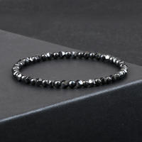 Pulseras de cuentas de hematita Irregular de 4mm para hombre, pulseras y brazaletes de cuentas de piedra de Lava de ojo de tigre Natural, Pulsera de joyería clásica para mujer - details 2