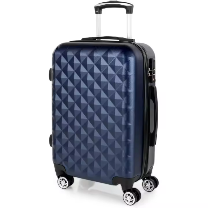 Maleta de Cabina Ligera y Resistente 55x40x20 Cm Equipaje de Mano para Avión con Ruedas Giratorias y Asa Retráctil Azul - 1