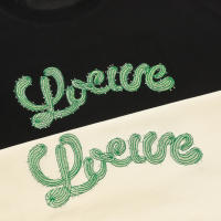 LOVE bordado de letras delanteras y traseras, camiseta holgada informal de manga corta de verano para hombre, camiseta de algodón puro de marca de moda para parejas de estilo americano - details 2