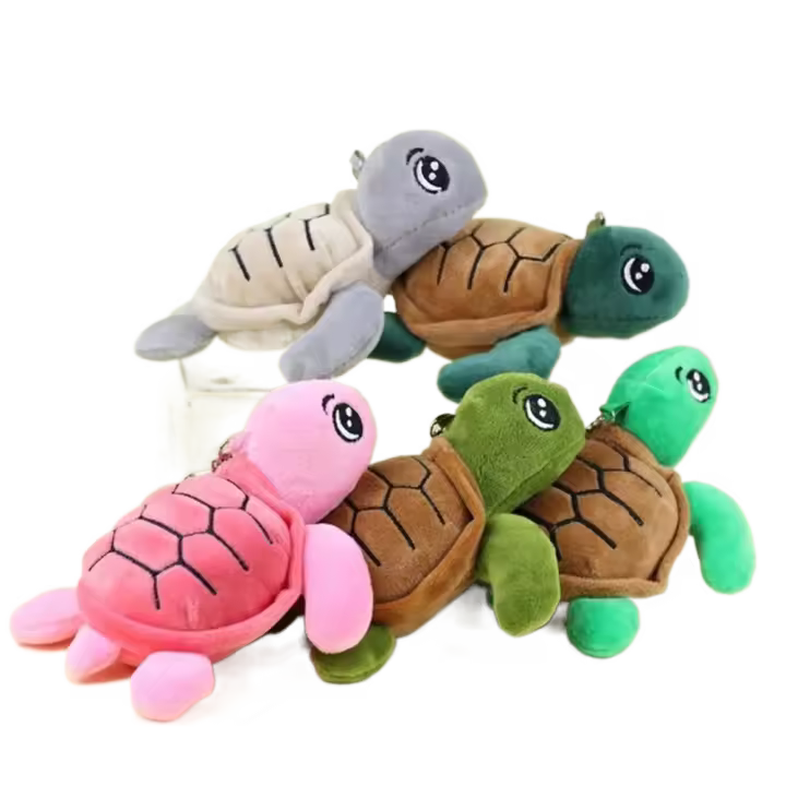Decoración suave, bolsa de animales, adornos, llavero, muñecos de tortuga de peluche, colgante de tortuga de peluche, llavero de tortuga de peluche, llavero de tortuga bonito - 1