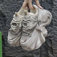 Zapatos gruesos informales para caminar en blanco y negro con logo de Dropshipping para mujer - details 3