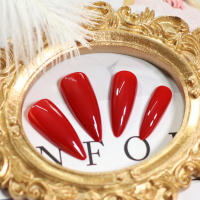 Uñas Postizas De Tacones Altos Rojo Gloss 24 Piezas Por Pack Uñas Falsas De Acrílico Para Dedos Aplicación Duradera Y Fácil - details 4