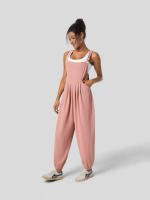 Mono de verano para mujer, cómodo, informal, plisado, adelgazante, pierna - details 0