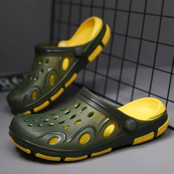 Zapatillas de verano para hombre, sandalias de gelatina, zapatos informales y transpirables con agujeros para la playa - 1