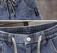 2025 nuevos pantalones vaqueros de cintura elástica para hombres de pierna recta primavera otoño cordón verano delgado suaviza tu silueta pantalones largos - details 1