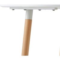 Mesa de Comedor, Estilo escandinavo Ronda Mesa y Patas de Madera de Haya, 80*72 cm, Color Blanco - details 60